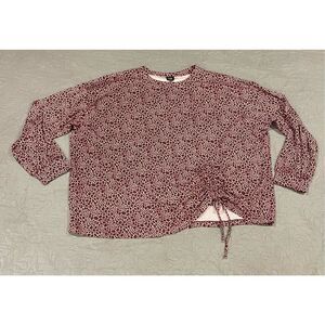 Lee 3X Bordeaux Long Sleeve Top Blouse New